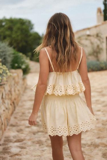 SHORT BRODÉ - Crème de Zara - Image 4