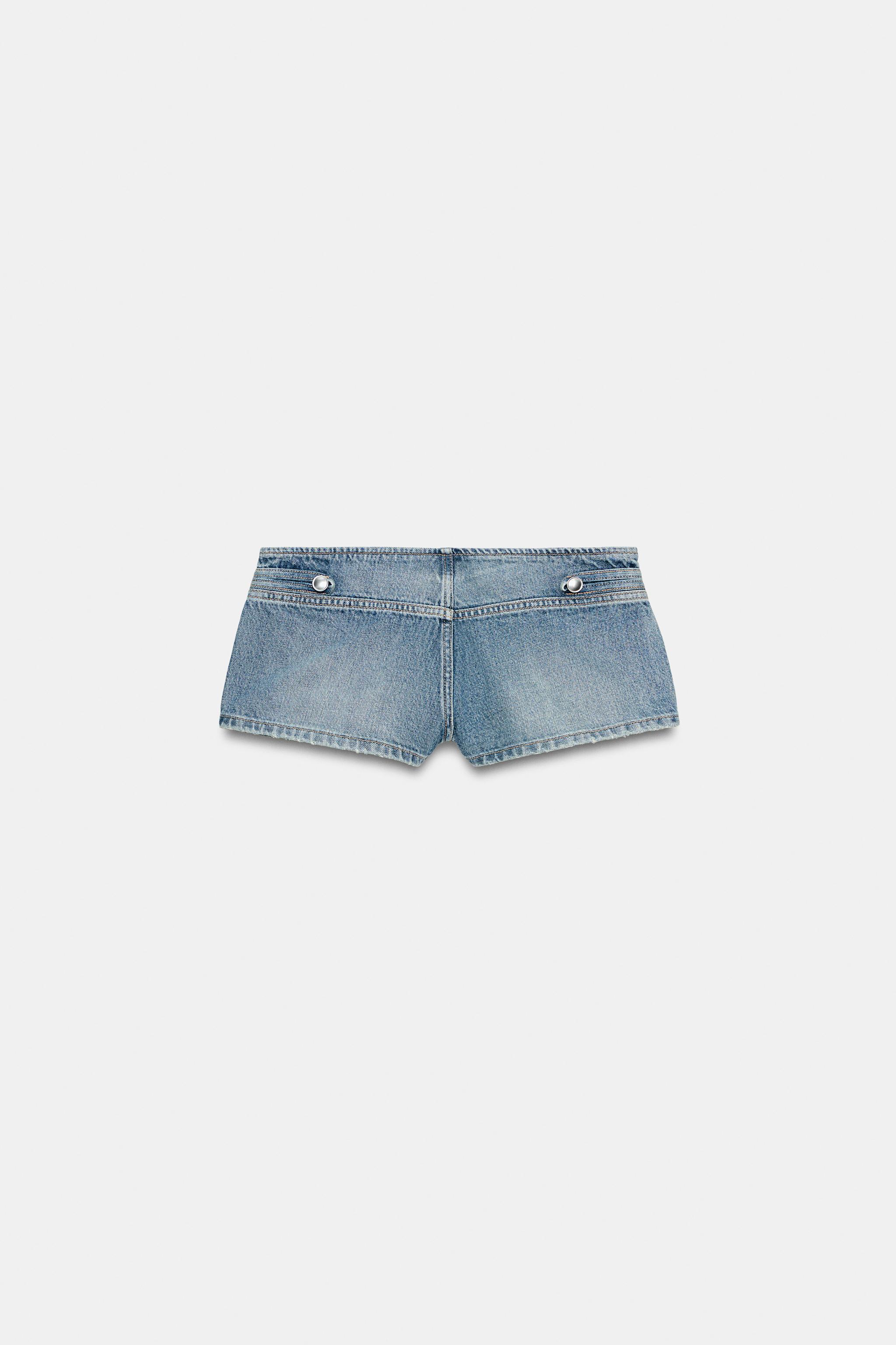 TRF LOW WAIST MINI DENIM SHORTS