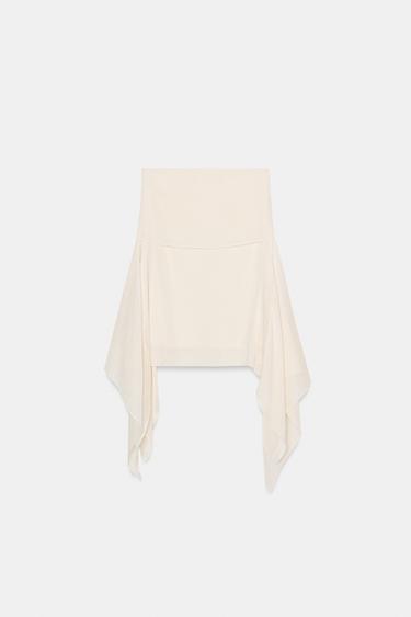 JUPE FLUIDE ASYMÉTRIQUE - Écru de Zara - Image 5