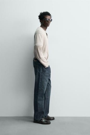 JEAN SELVEDGE COUPE DÉCONTRACTÉE CHEVILLE - Bleu marine de Zara - Image 3