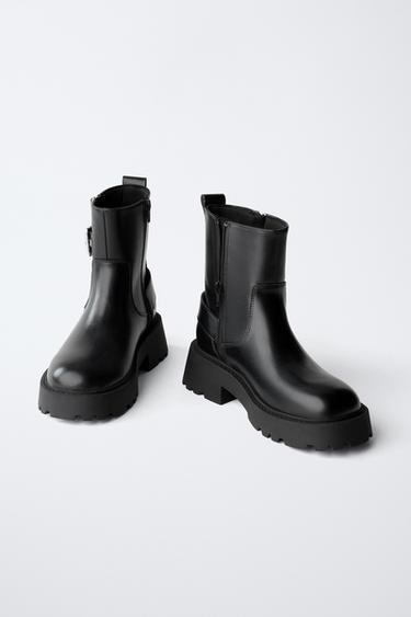 ANKLE BOOTS WITH BUCKLES - Black by Zara - Image 2
