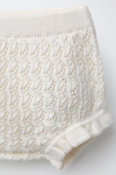 TEXTURED JUMPER AND KNICKERS SET WITH COTTON BLEND AND MULBERRY SILK - Ecru by Zara - Image 3