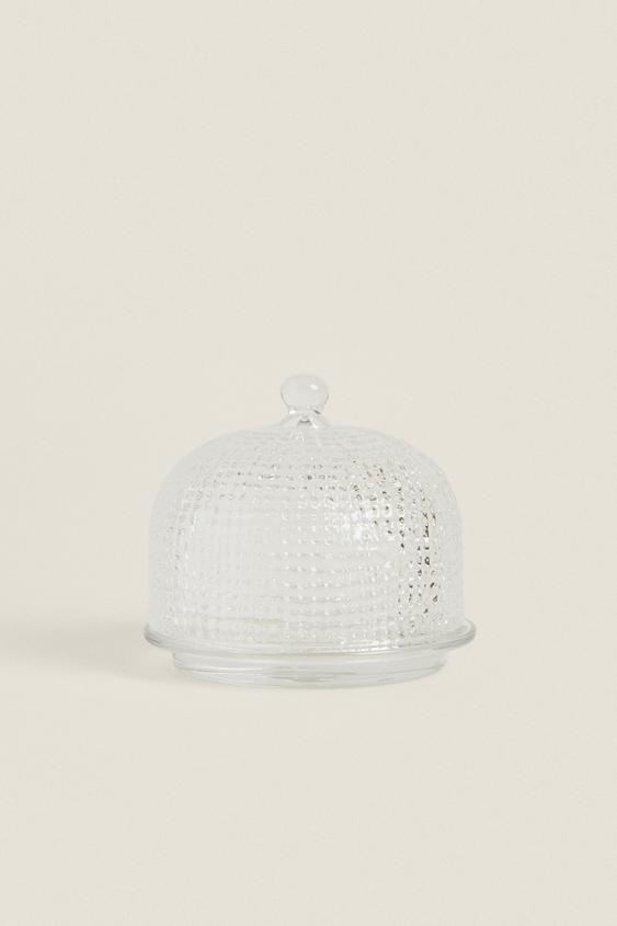 GLASS BUTTER DISH WITH RAISED DETAIL ZARA Ireland