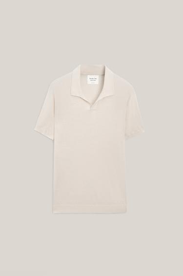 Jersey polo punto algodón lino - LIMITED EDITION - Crudo de Zara