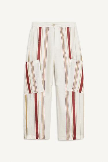 PSTND PNT - أبيض / أحمر by Zara