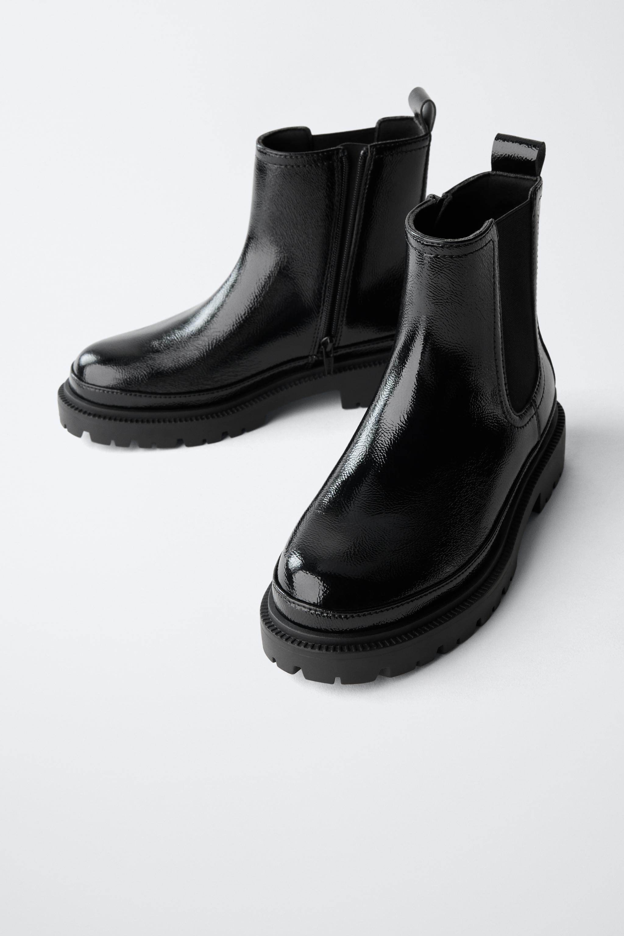 PATENT ANKLE BOOTS - Black | ZARA Canada