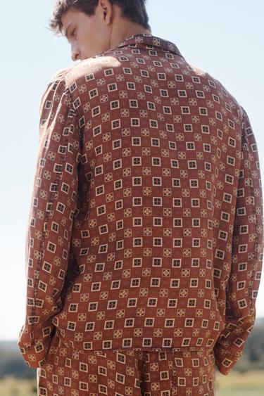 100% SILK PRINTED SHIRT LIMITED EDITION - Brick by Zara - Image 3