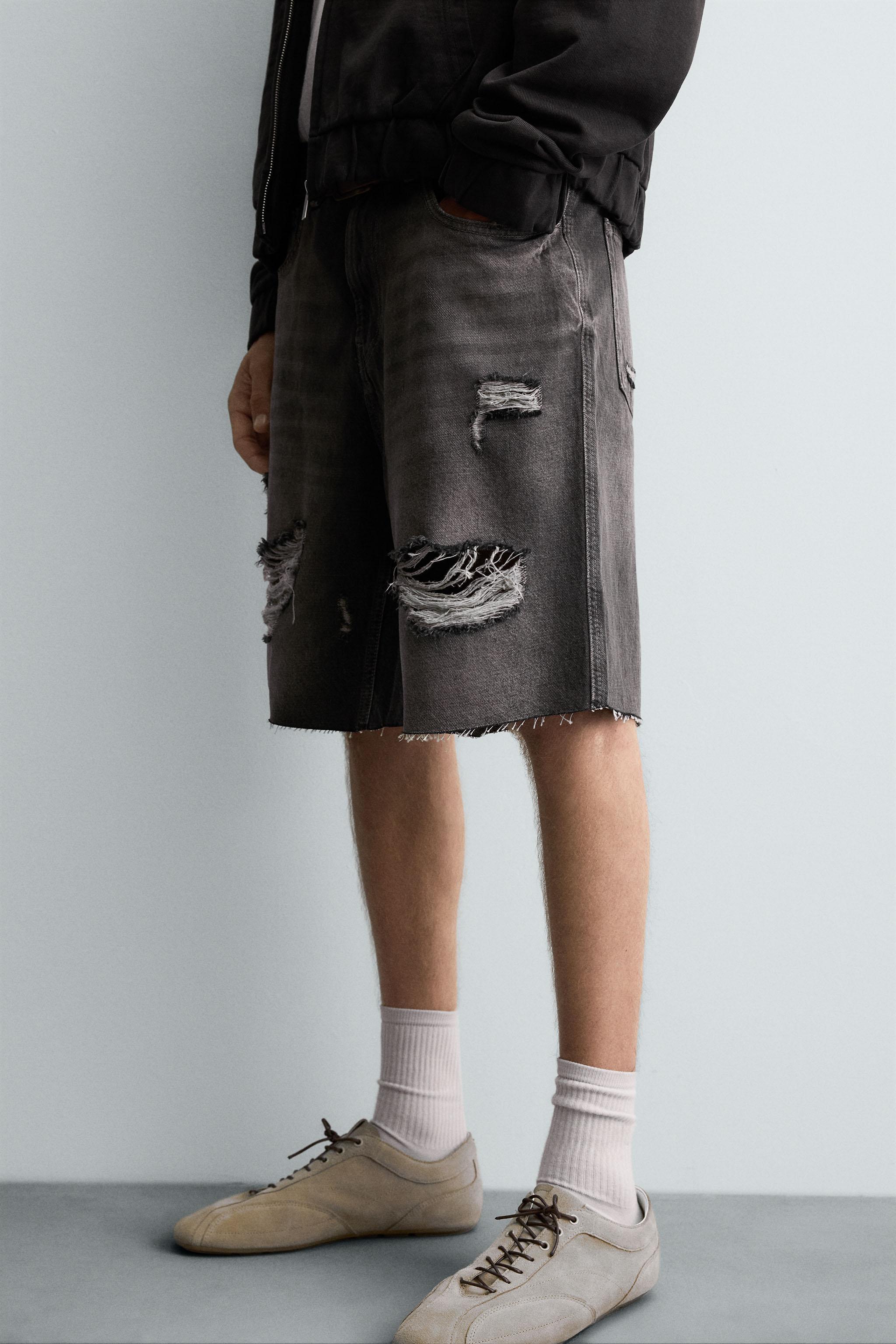 パンツ Zara DENIM SHORTS X PEPO MORENO STRETCH DENIM BERMUDA SHORTS - Black | ZARA Spain