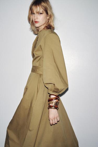 Zara Haki - ZW COLLECTION KEMERLİ GÖMLEK ELBİSE