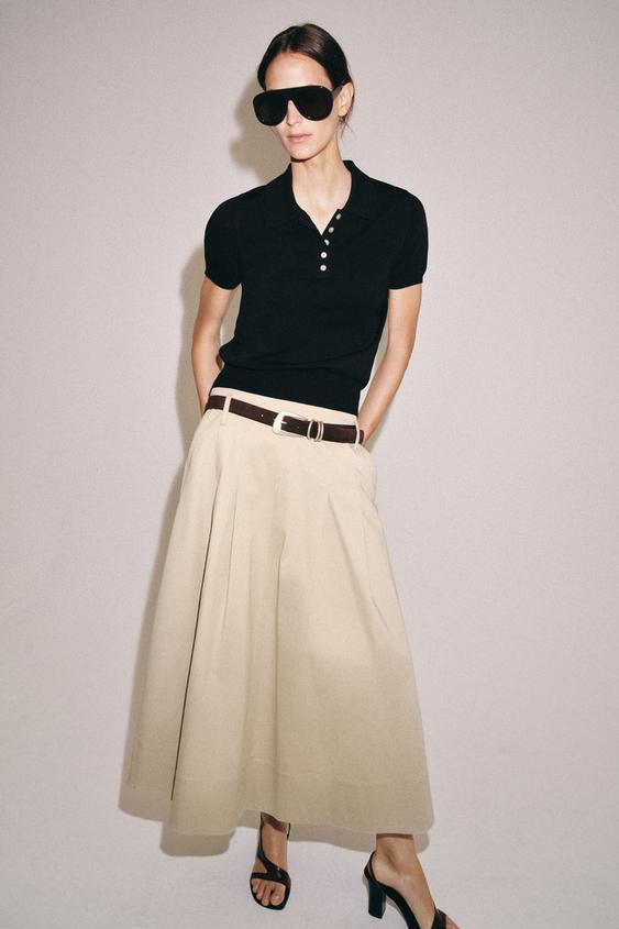 POLO PUNTO MANGA CORTA - Negro de Zara - Imagen 0