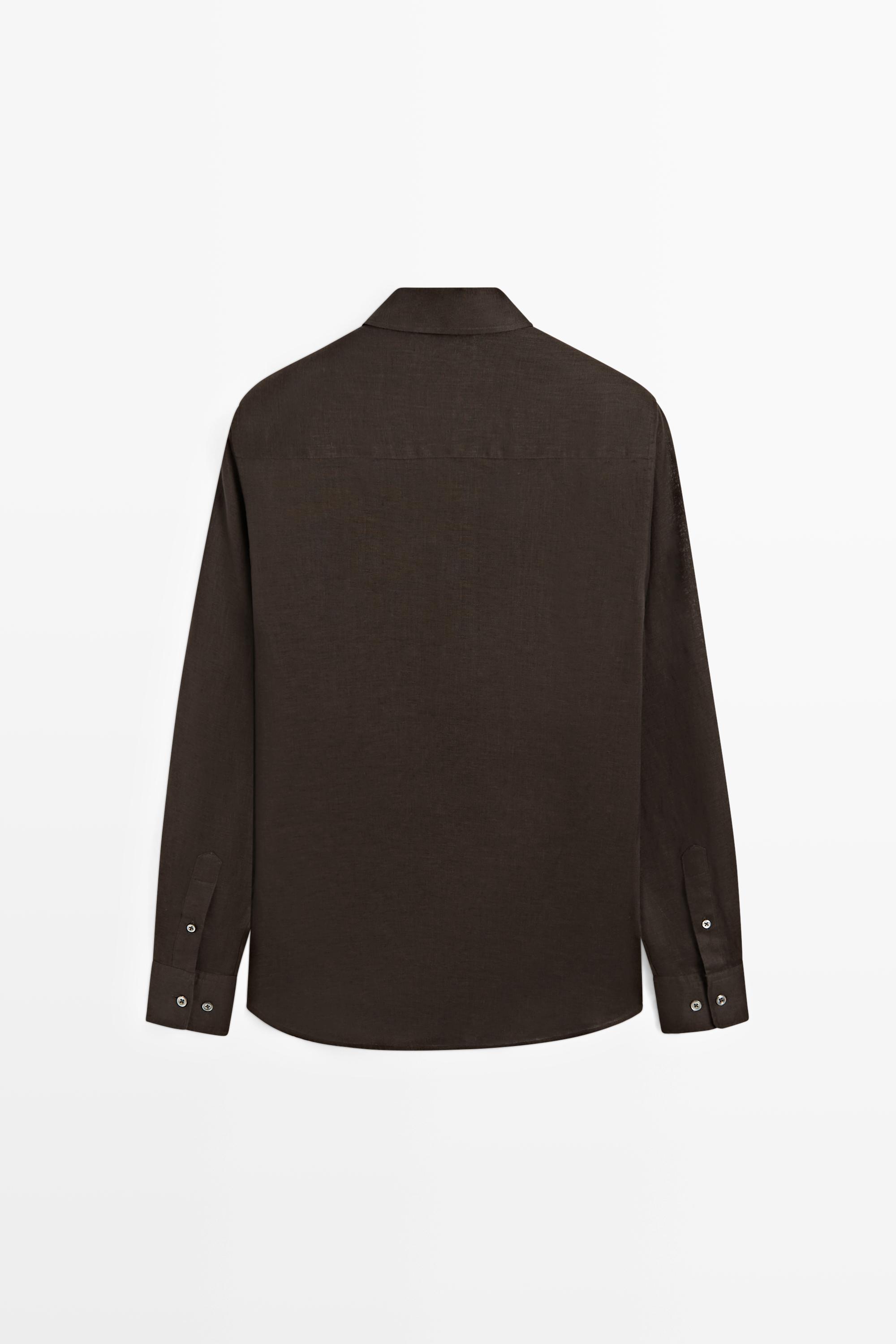 Regular fit 100% linen shirt
