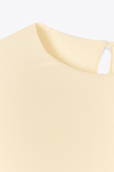 ZW COLLECTION LIMITED EDITION SILK SHORT SLEEVE TOP - Butter by Zara - Image 5