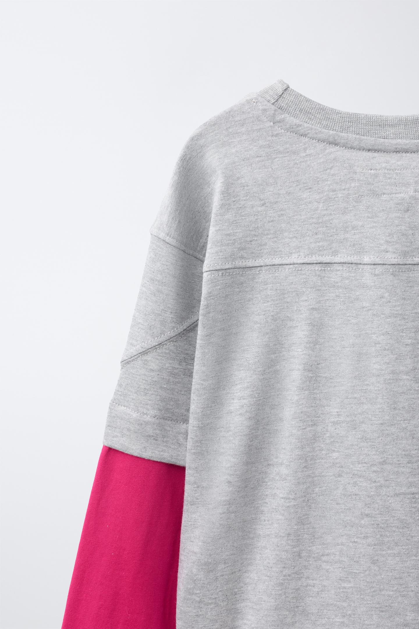 Детская футболка Zara Sporty Double-Sleeve, цвет: Неоновый розовый — фото 4
