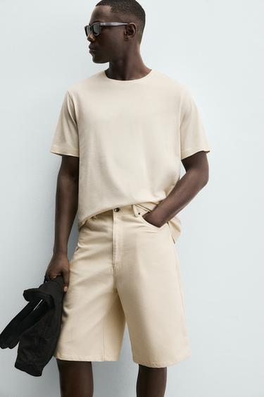 MERCERISED COTTON T-SHIRT - Oyster-white by Zara - Image 5