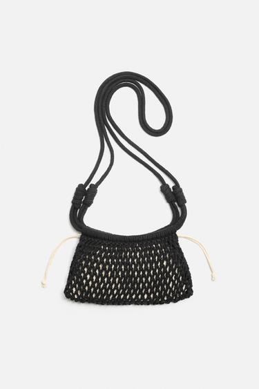 MACRAMÉ CROSSBODY BAG - Black by Zara