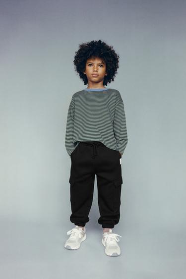 HEAVY WEIGHT STRIPED T-SHIRT - Blue / Green by Zara