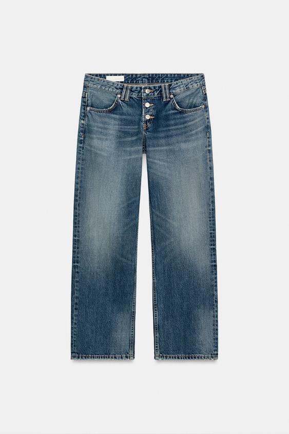 STRAIGHT FIT TIRO BAJO TRF JEANS - Marino de Zara - Imagen 0