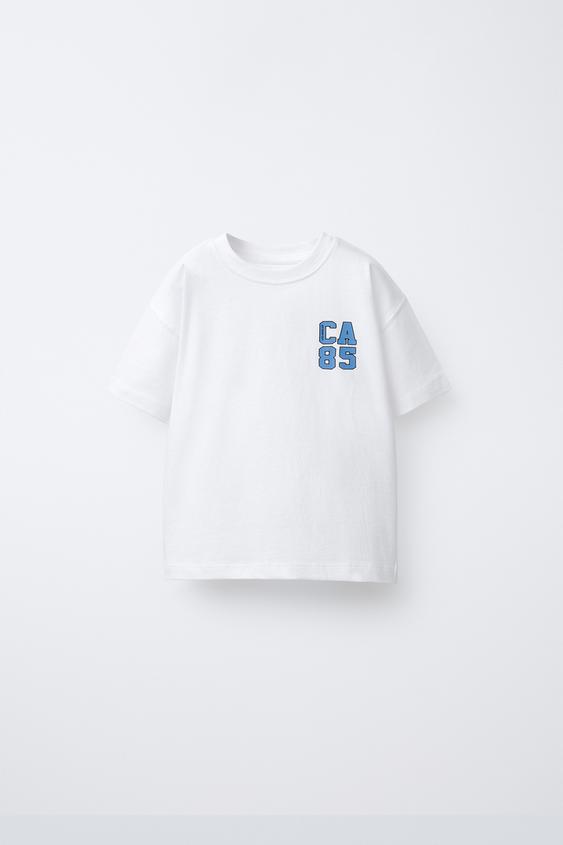 T-SHIRT DE JOGGING AVEC INSCRIPTION - Blanc de Zara - Image 0