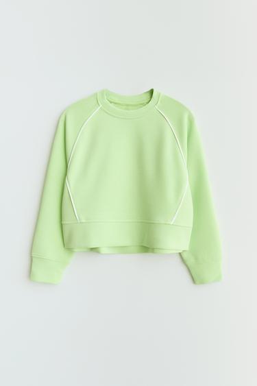 MODAL TRIM SWEATSHIRT - Green by Zara