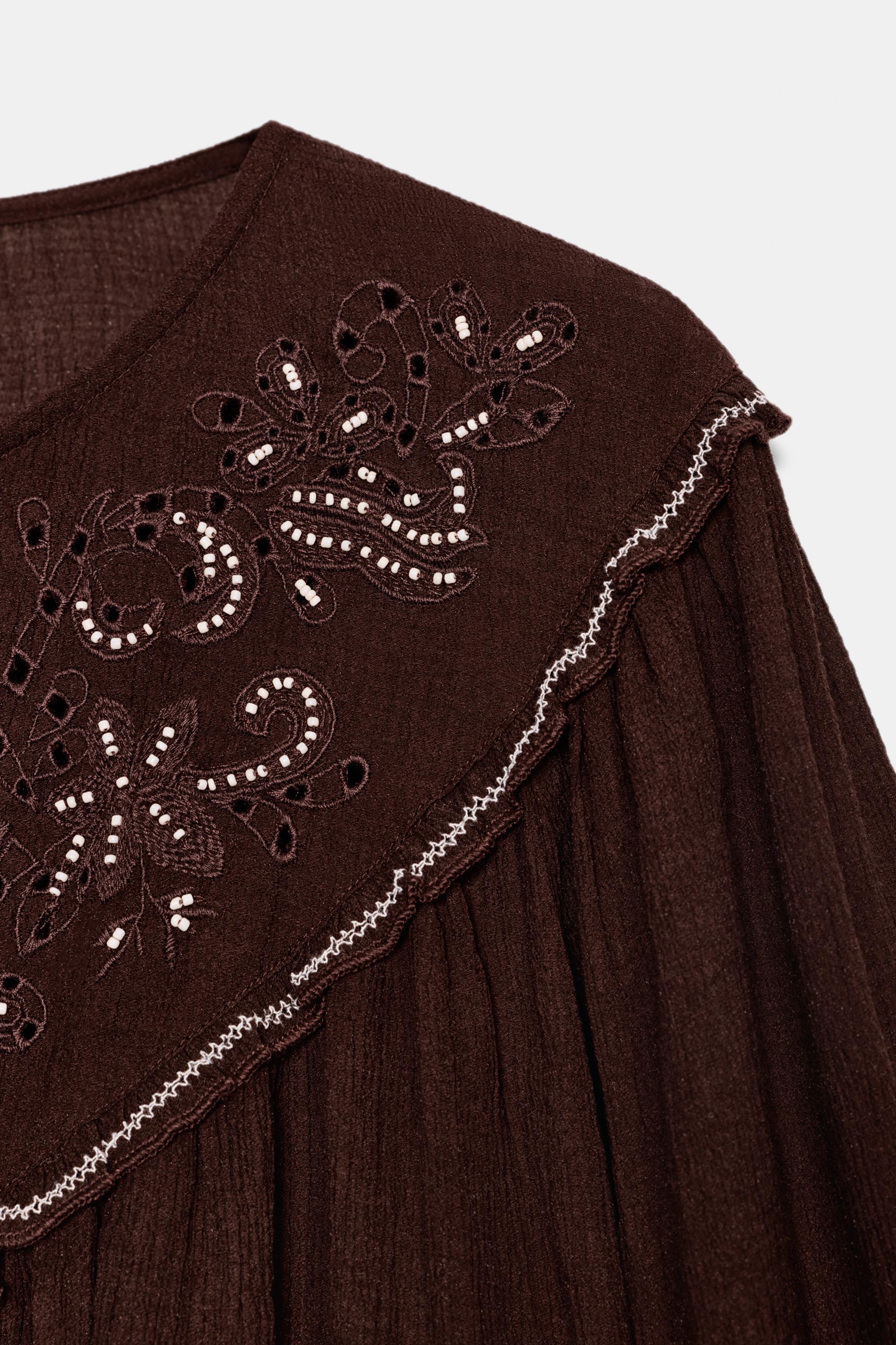 EMBROIDERED BEADED BLOUSE