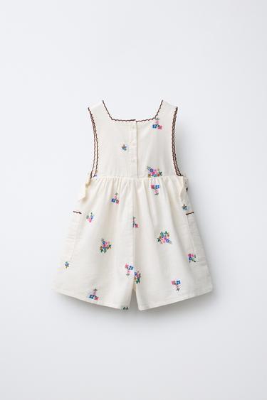 COMBINAISON COURTE BRODÉE - Écru de Zara - Image 1