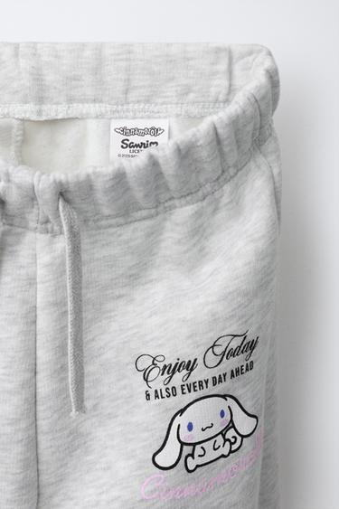 CINNAMOROLL © SANRIO WIDE-LEG FLEECE TROUSERS - Grey marl by Zara - Image 2