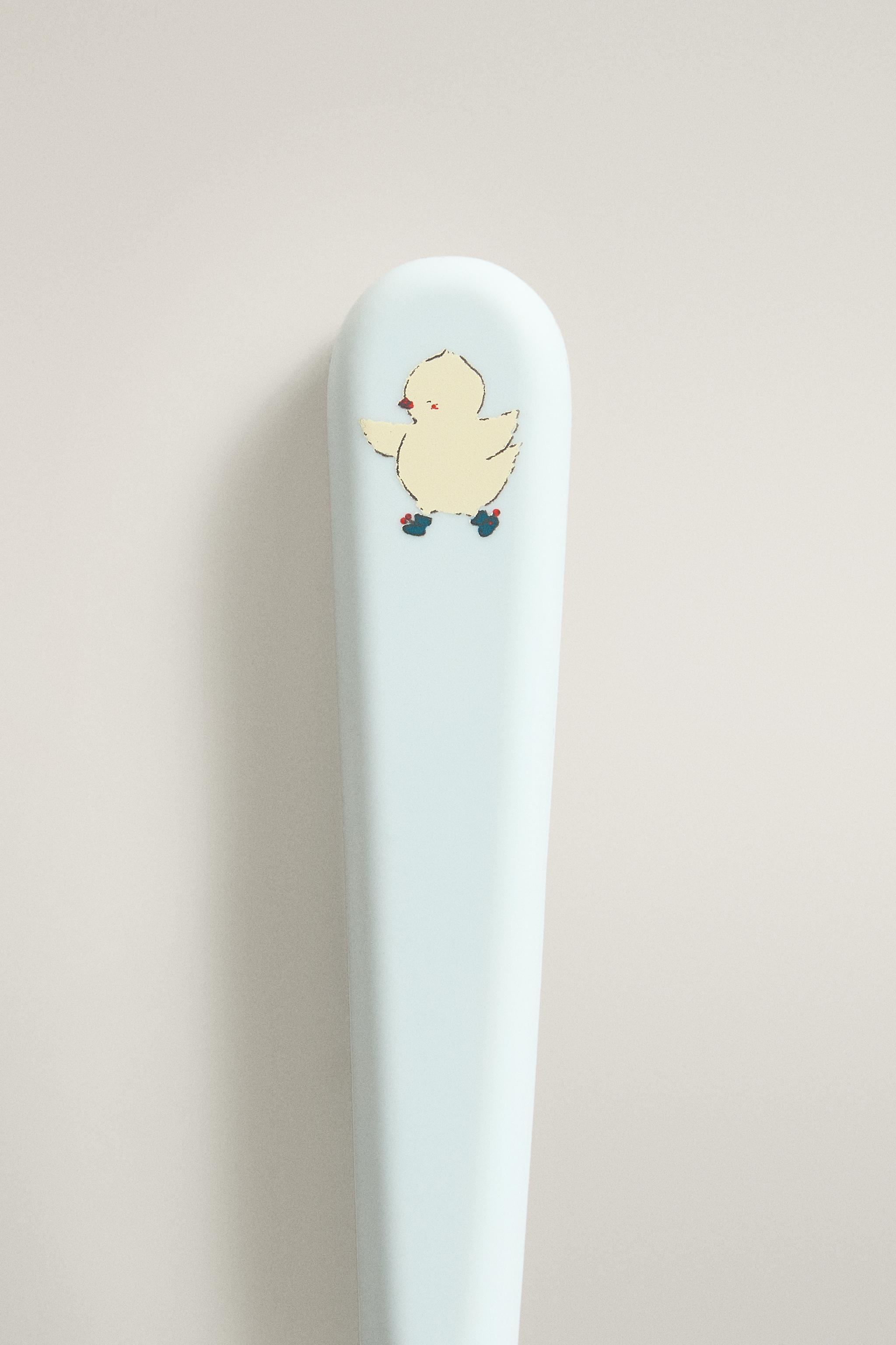 CUILLÈRE ENFANT SILICONE POUSSIN
