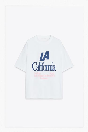 Zara TEXT T-SHIRT - White