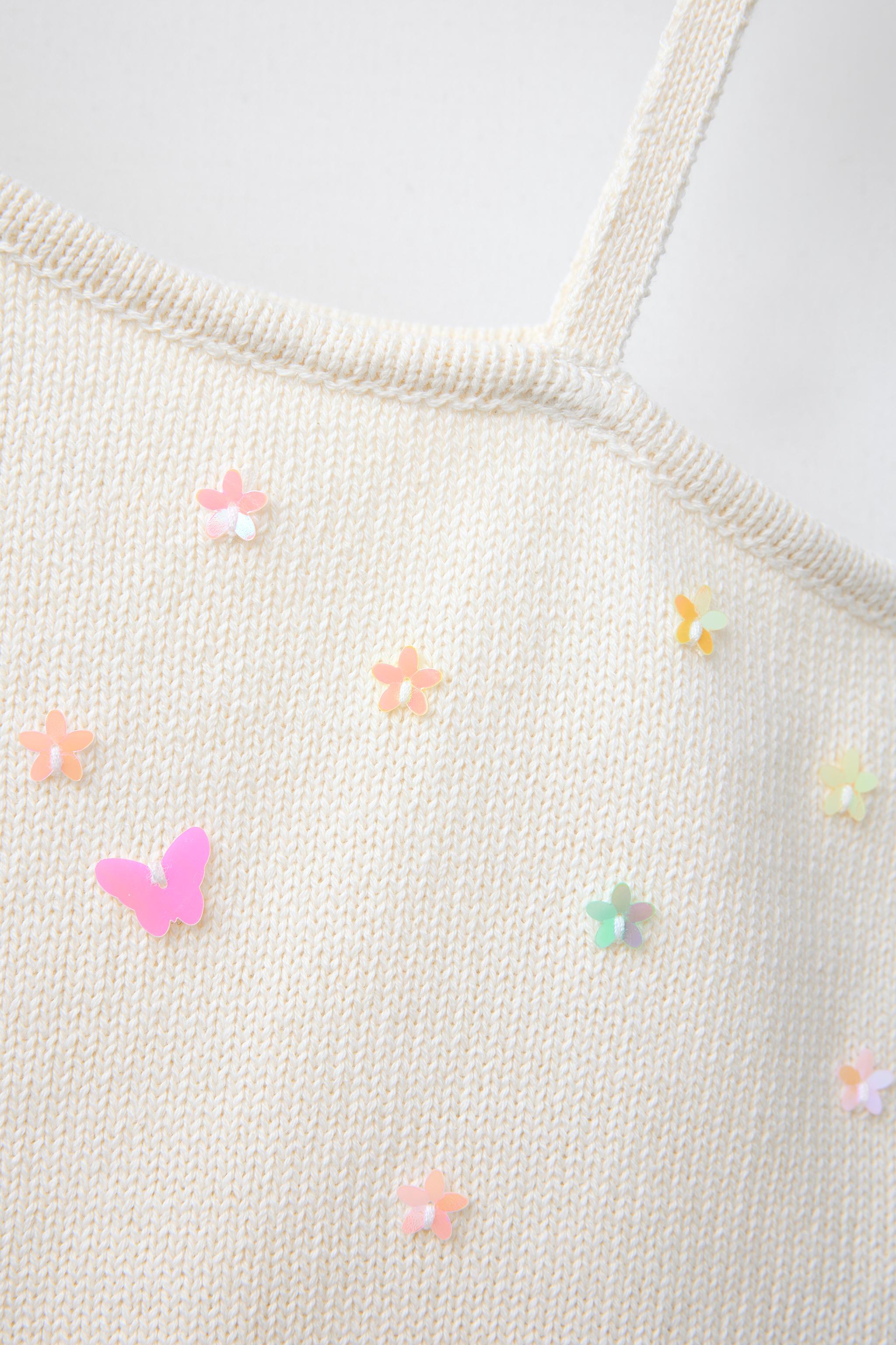 ASYMMETRIC BEADED KNIT TOP - Ecru | ZARA United States