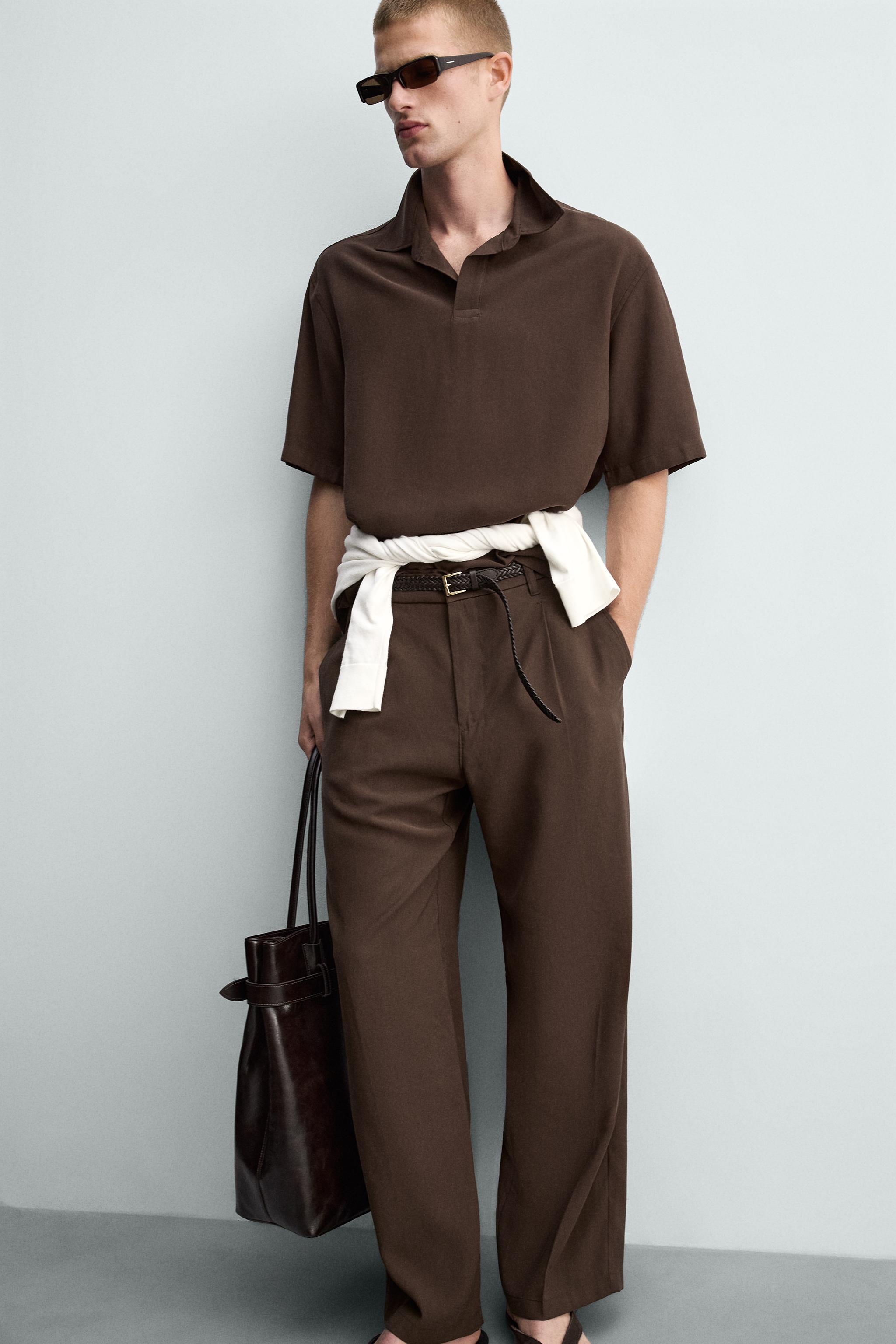 PANTALON FLUIDE COUPE DÉCONTRACTÉE À PLIS