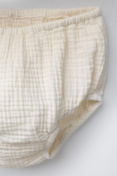 COTTON GAUZE DRESS AND BRIEFS - Ecru by Zara - Image 2
