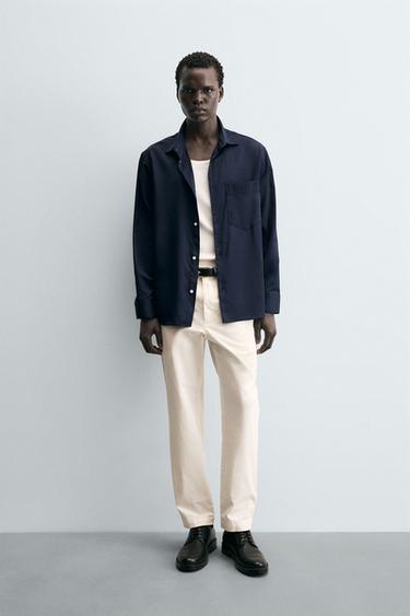 RELAXED FIT CHINO TROUSERS - Oyster-white by Zara - Image 0