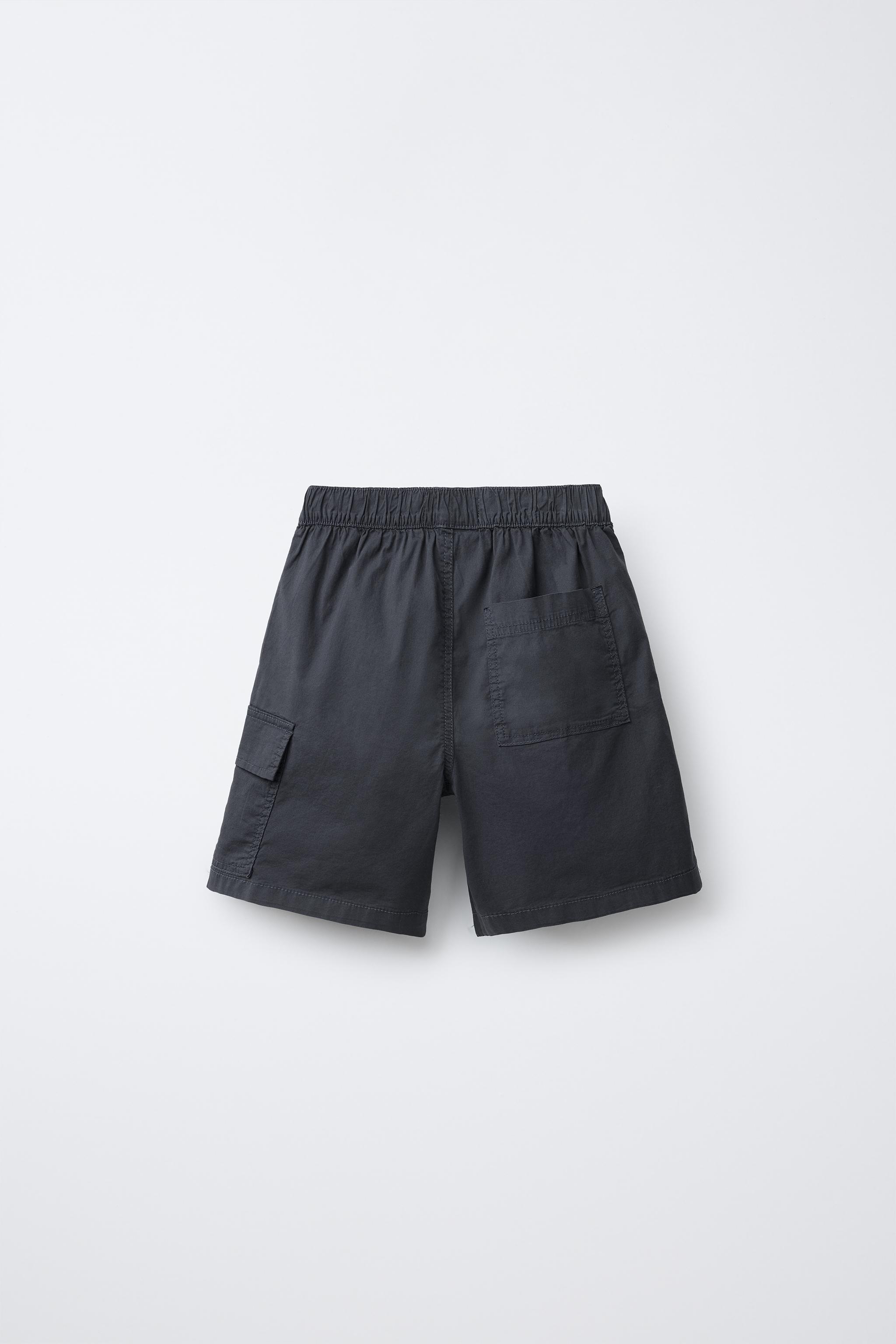 POPLIN CARGO SHORTS - Navy blue | ZARA Canada