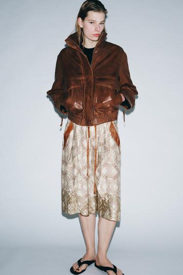 БОМБЕР ИЗ 100% КОЖИ — ZW COLLECTION LIMITED EDITION — КОРИЧНЕВЫЙ от Zara