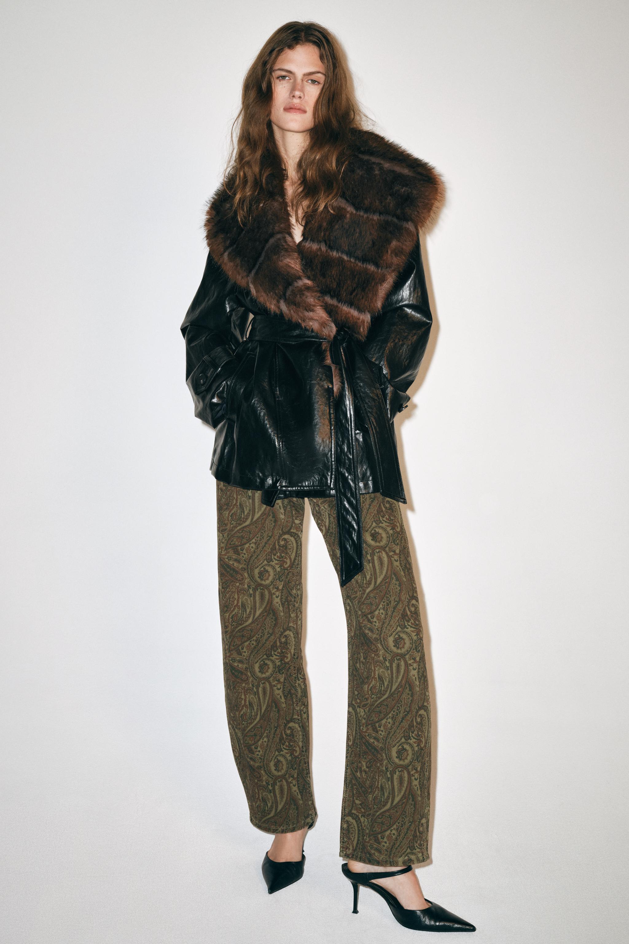 Zw Collection Faux Leather Trench Coat by Zara