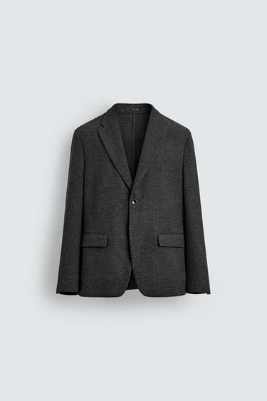 BLAZER STRUCTURÉ PIED-DE-POULE - Gris anthracite de Zara - Image 7