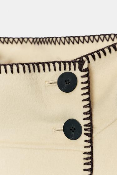 VESTE AVEC LAINE ZW COLLECTION - Crème de Zara - Image 3