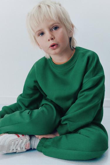 CONJUNTO SUDADERA Y PANTALÓN JOGGER ETIQUETA - Verde de Zara