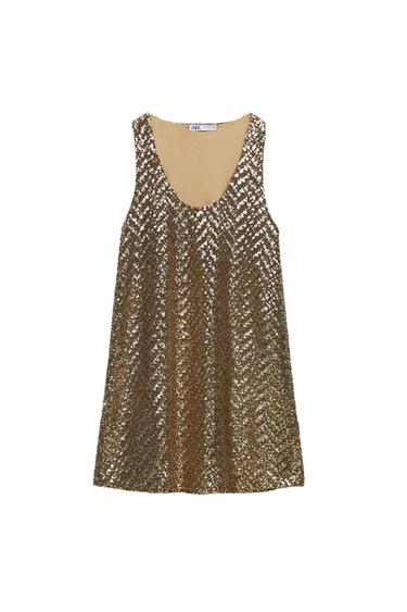 SEQUIN KNIT MINI DRESS