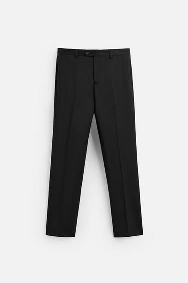 100% WOOL SUIT TROUSERS - Black by Zara
