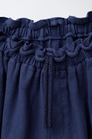 SAROUEL TROUSERS WITH RAMIE - Blue by Zara - Image 2