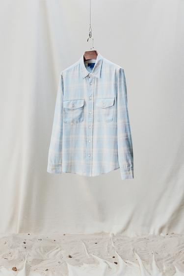 قميص دنيم خفيف AARON LEVINE X ZARA - أزرق وسط الخاص بـ Zara