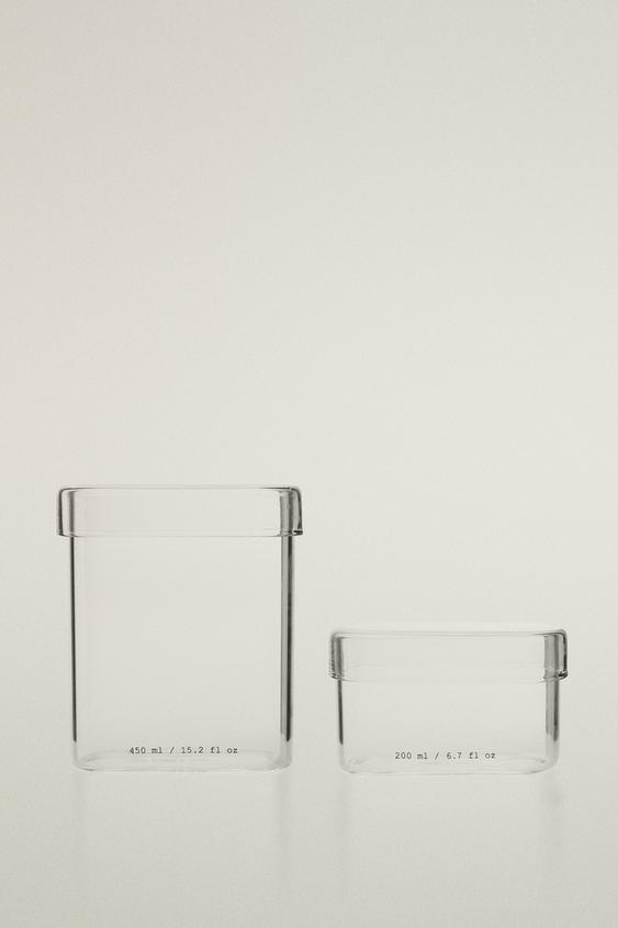 BOROSILICATE BATHROOM ORGANISER JAR WITH LETTERS - Transparent by Zara - Image 0