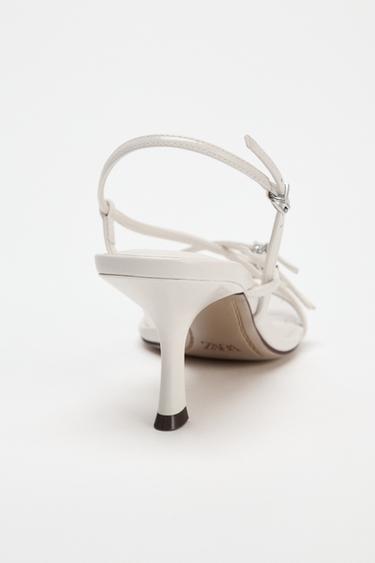 SANDALIA TACÓN HEBILLAS - Blanco de Zara