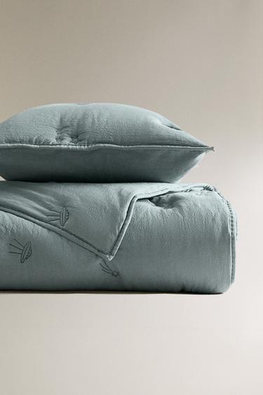 DZIECIĘCA KOSMICZNA NARZUTA BAWEŁNIANA - Niebieski Zara