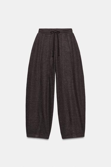BALLOON RIB TROUSERS - Brown by Zara