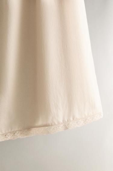 OPENWORK SATEEN NIGHTDRESS - Light beige by Zara - Image 3