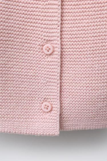 CROCHET FLORAL KNIT SWEATER - Light pink by Zara - Image 3