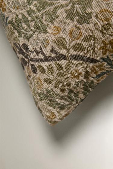 MORRIS & CO. FLORAL CUSHION COVER - Green by Zara - Image 1