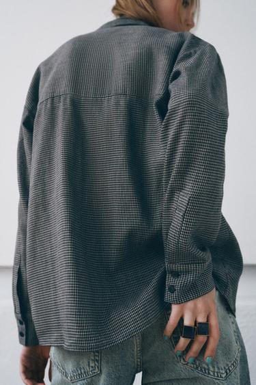 ZW COLLECTION CHECK SHIRT - Black / White by Zara - Image 2